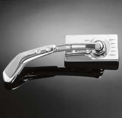 Motocyklové zrcátko Highway Hawk TECH GLIDE SQUARE, Levá strana, nastavitelné, satin (1ks)